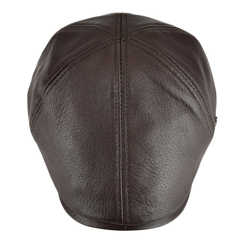 VOBOOM Leather Ivy Newsboy Caps 6 Panel Cabbie Beret Hat (7 1/4, Light Brown) - Image 3
